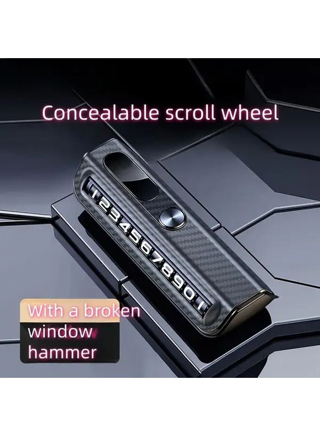 Black Carbon Fiber Pattern Car Dashboard Ornament with Window Breaking Hammer ABS Material - Image 5